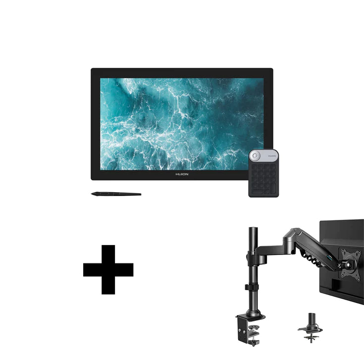 Bundle: Kamvas Pro 24 (4K) mit Monitorhalterung